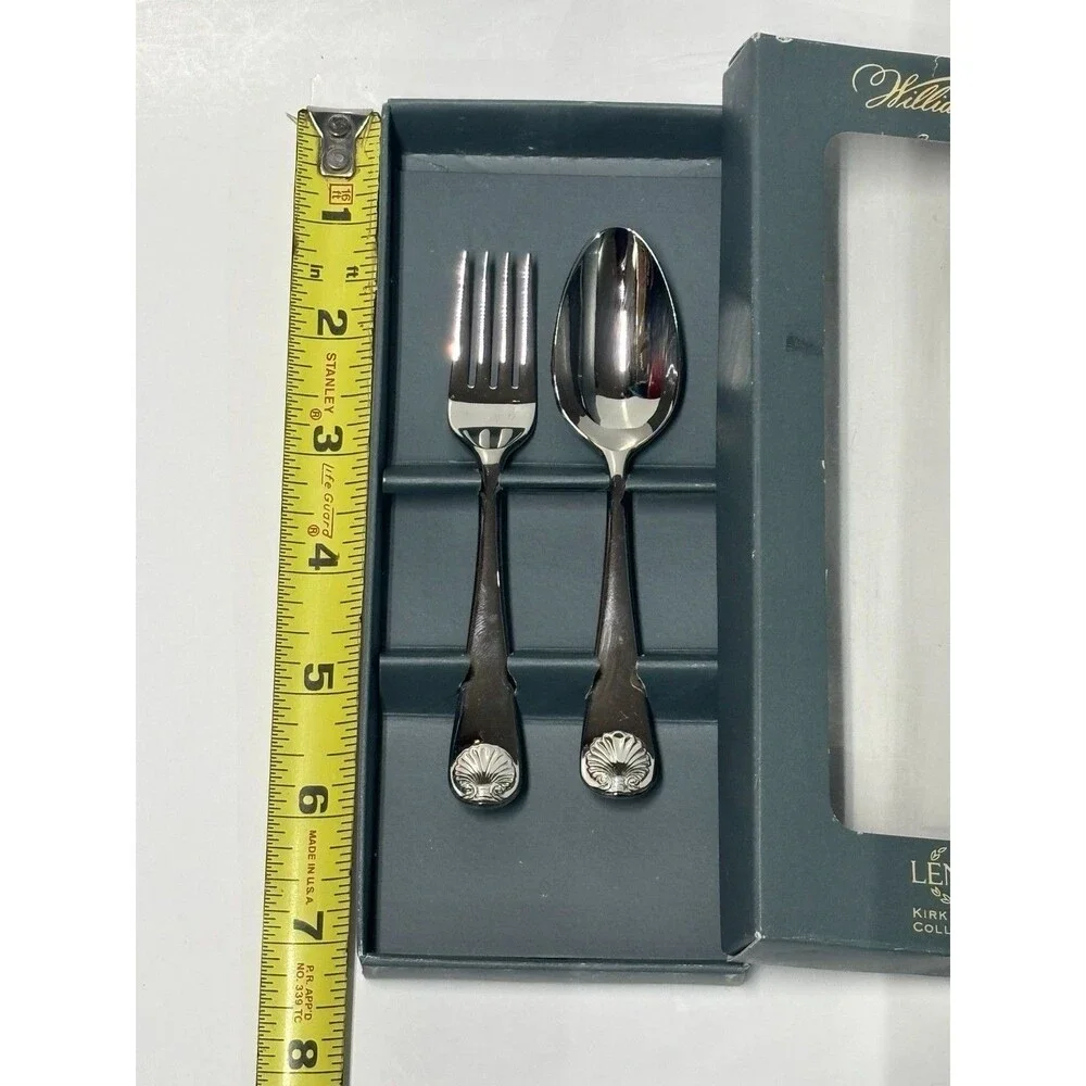 Vintage Kirk Stieff Williamsburg Shell Baby Set (Fork & Spoon) with Box